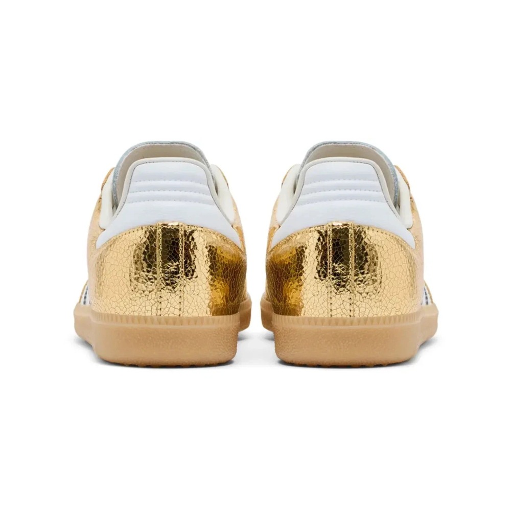 Adidas Samba OG Women's Size 7.5 Cracked Leather Gold Sneakers KI5719 NEW - Picture 6 of 7